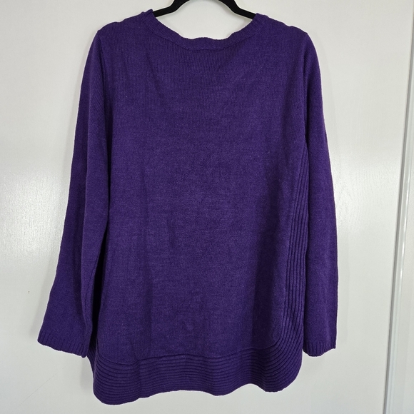 Lane Bryant Purple Pullover Knit Sweater Womens 18/20 Long Sleeves Jumper Tunic - Picture 3 of 7